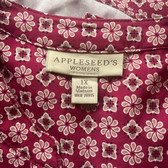 Appleseed's Pink Patterned Long Sleeve Blouse Size 1X - Picture 3 of 10